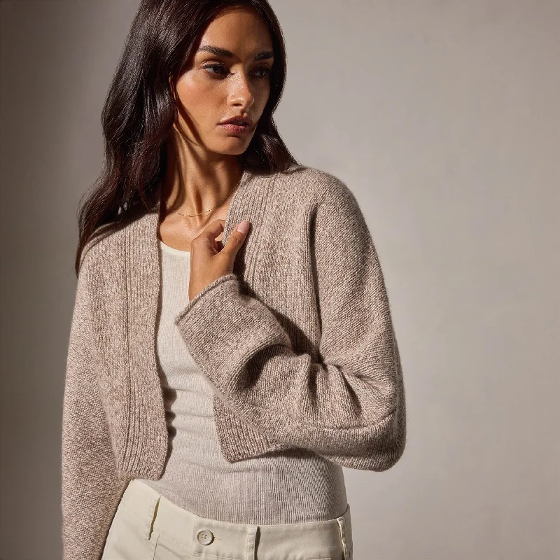 Cashmere Marled Bolero - Beige Marl Softest cashmere sweaters