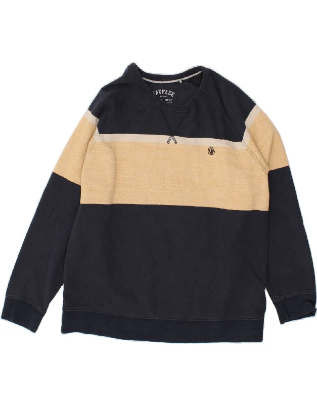 FAT FACE Womens Oversized Sweatshirt Jumper UK 18 XL Navy Blue Colourblock Thanksgiving sweaters