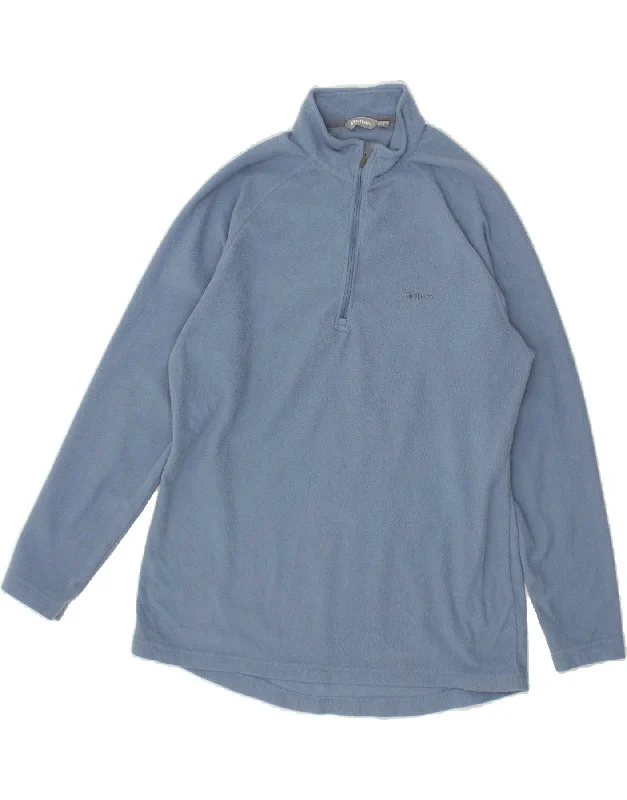 ROHAN Womens Zip Neck Fleece Jumper UK 16 Large Blue Polyester Best sweaters for winter
