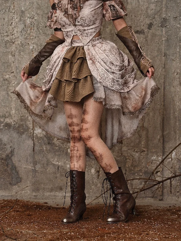 [Blood Supply] Dragon Era steampunk short Cake mini Skirt Mini Skirt Look