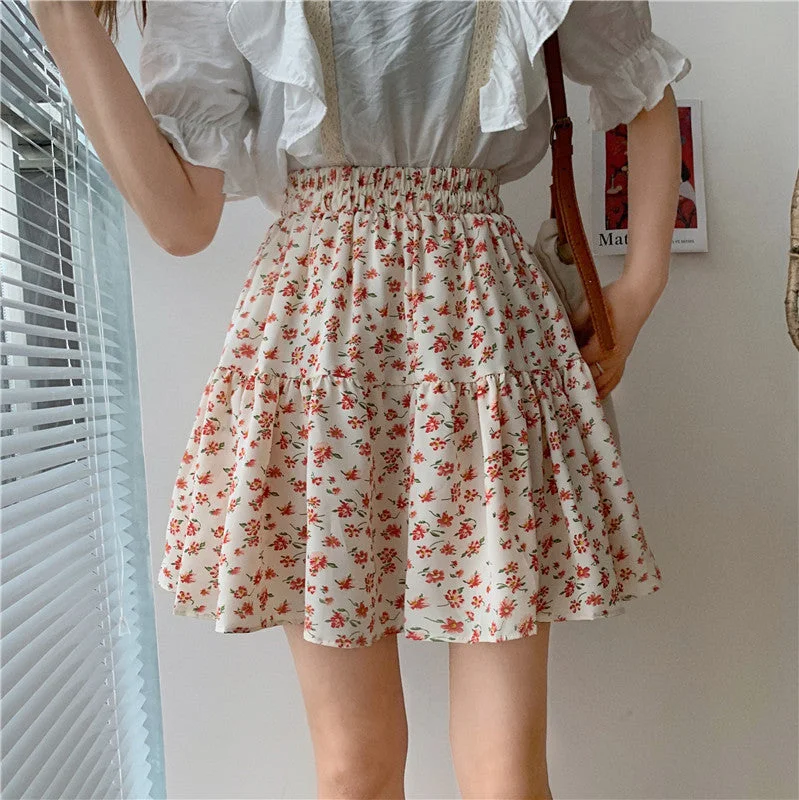 Ditsy Floral Mini Skirt (3 Colors) Button-front Mini Skirt