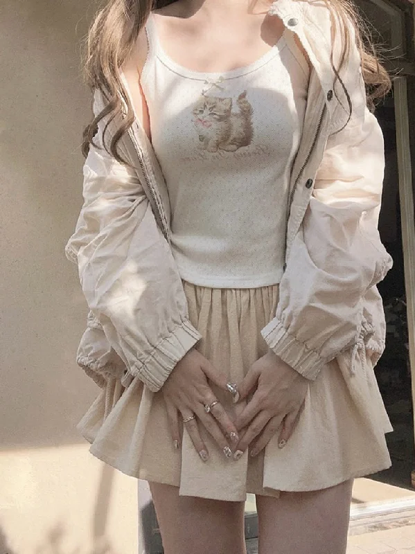 Doll Dream Cotton Mini Skirt with sweatshorts inside Boho Mini Skirt