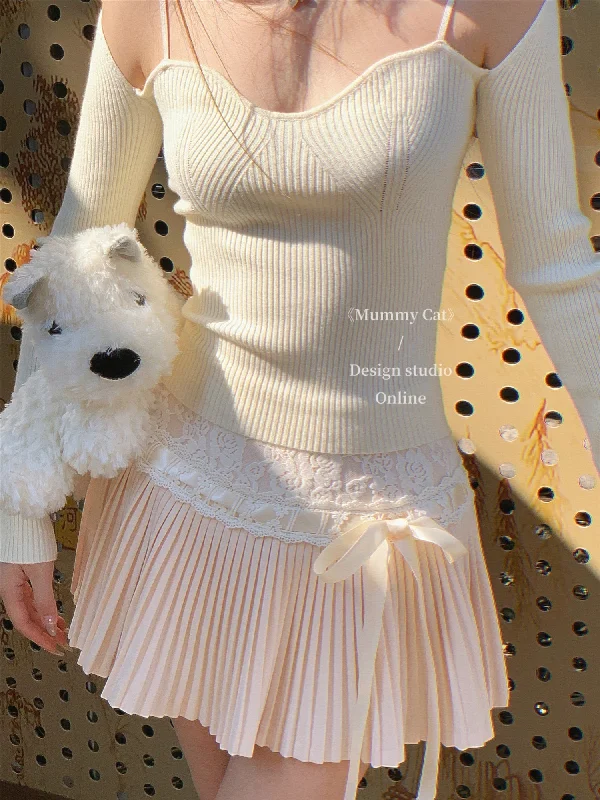 [Mummy Cat] Angel's Descent Pink Maiden Mini Skirt Cute Mini Skirt