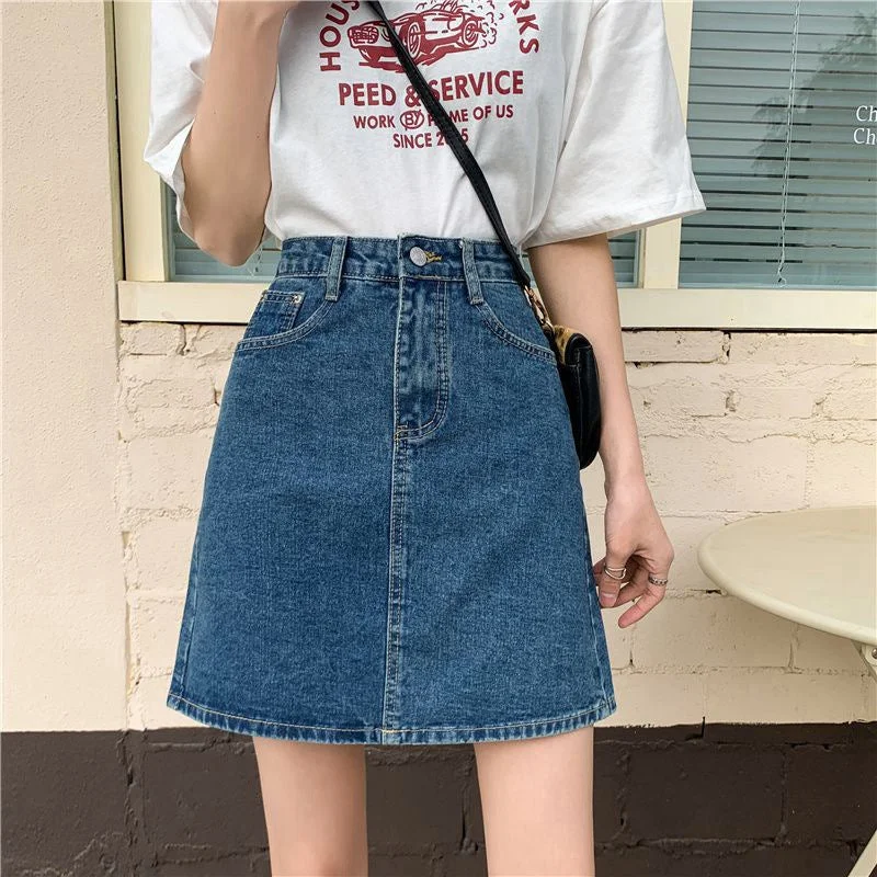 NiDELL: Women’s Elegant Jeans Short Skirt for Summer Wrap Mini Skirt