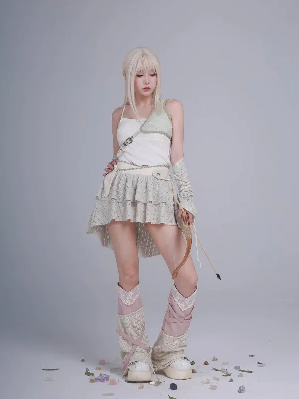 Rose Island AW24 Elf Guardian - Assassin Girl Mini Skirt with knife pocket Bold Mini Skirt