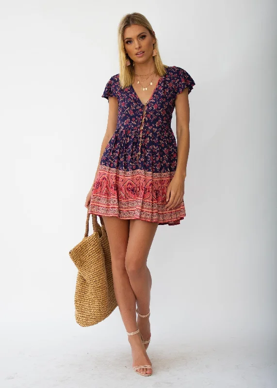Aisha Swing Dress - Navy Floral ASOS floral dresses