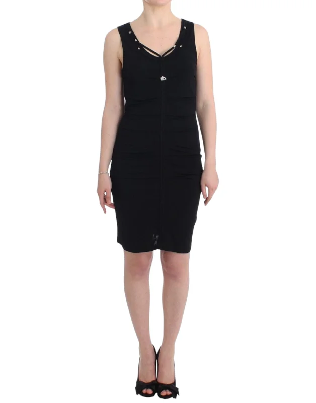 Elegant Black Sheath Knee-length Dress Gothic unclassified dresses
