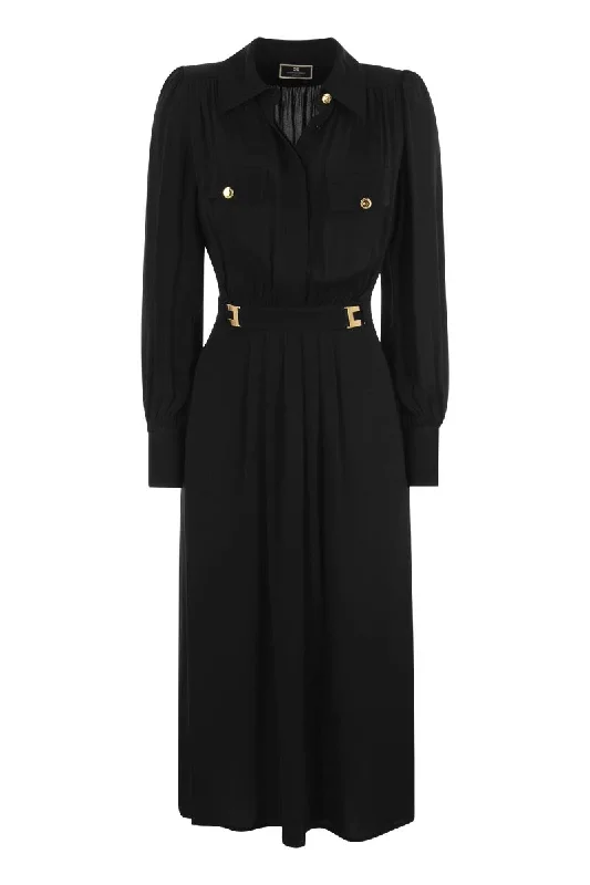 Georgette chemisier dress with logo plaques Halter unclassified dresses