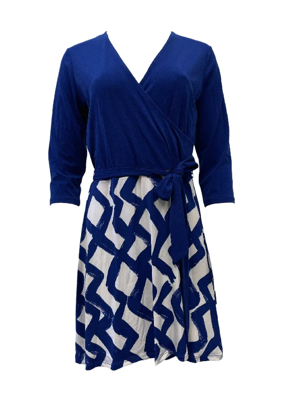 Leota Women's Blue Zig Zag Navy Crepe A-Line Stretchy Dress #2515 NWT Chiffon unclassified dresses Leota Women's Blue Zig Zag Navy Crepe A-Line Stretchy Dress #2515 NWT Chiffon unclassified dresses