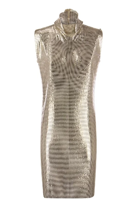 MANTIDE - Metallic knit dress with cut out Graduation unclassified dresses