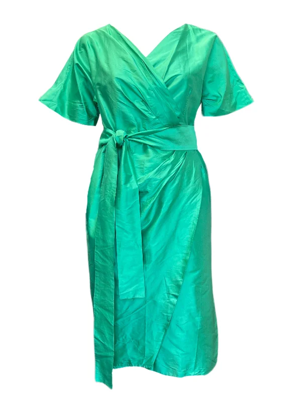 Marina Rinaldi Women's Green Damina Silk A Line Dress NWT Comfortable unclassified dresses
