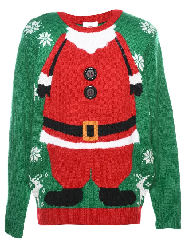 Santa Claus Christmas Jumper - M Backless unclassified dresses