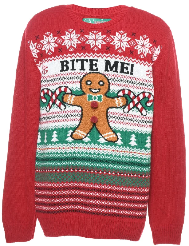 Teddy Bear Design Christmas Jumper - L Vintage unclassified dresses