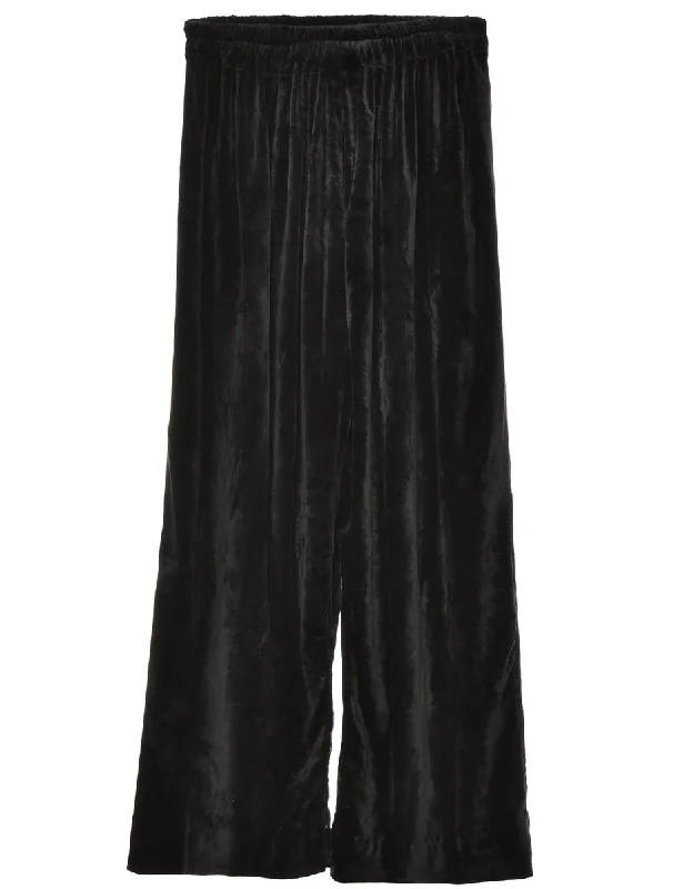 Velvet Fabric Black Trousers - W24 L27 Festival unclassified dresses
