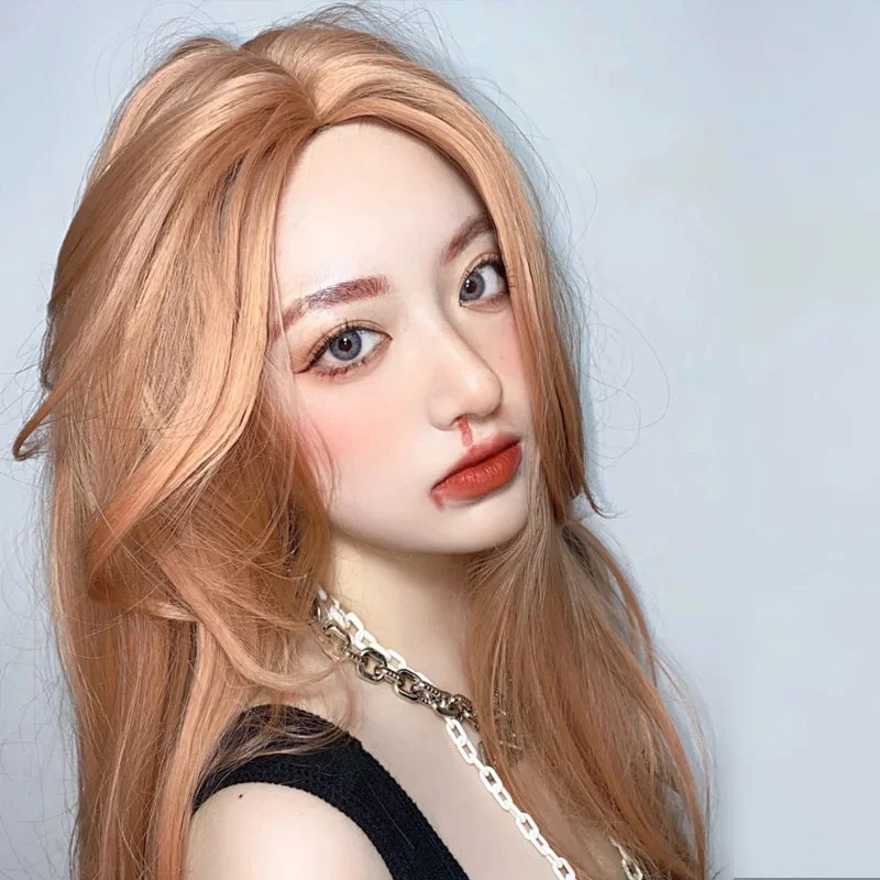 Golden mid-section long wig yv30815 Maxi Skirt Style