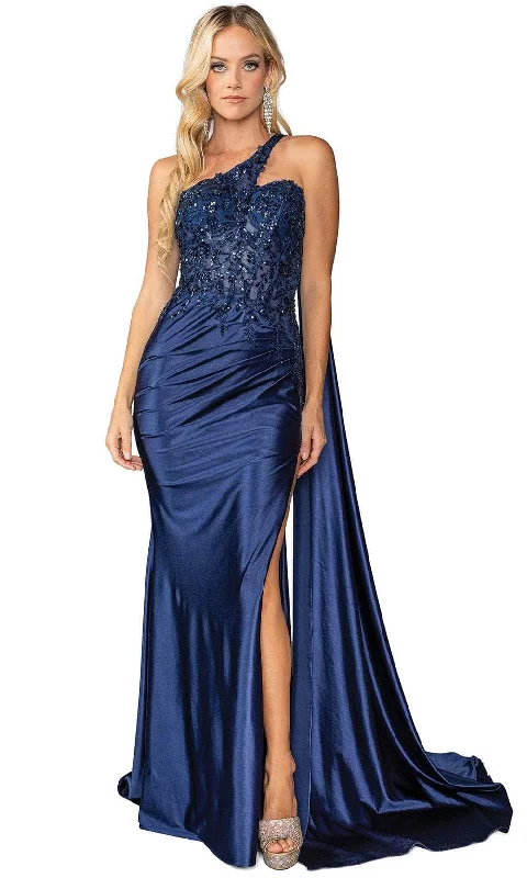 Dancing Queen 4441 - Lace Appliqued Ruched Prom Gown Lace Dress Chic