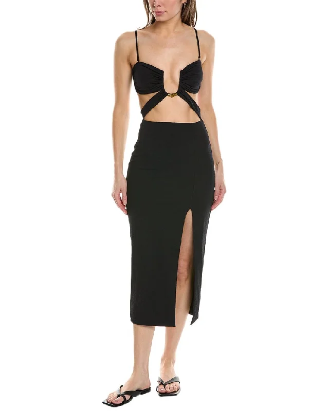 ViX Solid Zene Ester Midi Dress Summer Midi Skirt